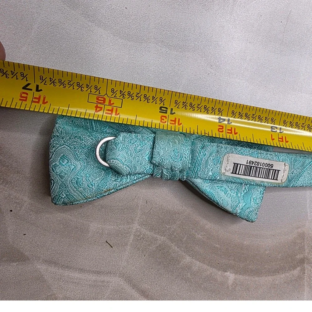 Mens‎ Aqua Blue Paisley Bow Tie Adjustable Pre-Tied Formal Wedding Turquoise D1